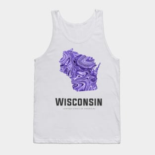 Wisconsin state map abstract voilet Tank Top